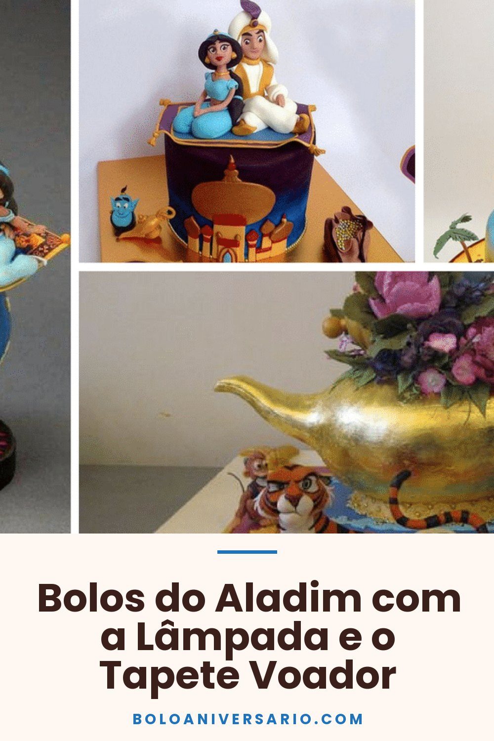 Bolos do Aladim com a Lâmpada e o Tapete Voador