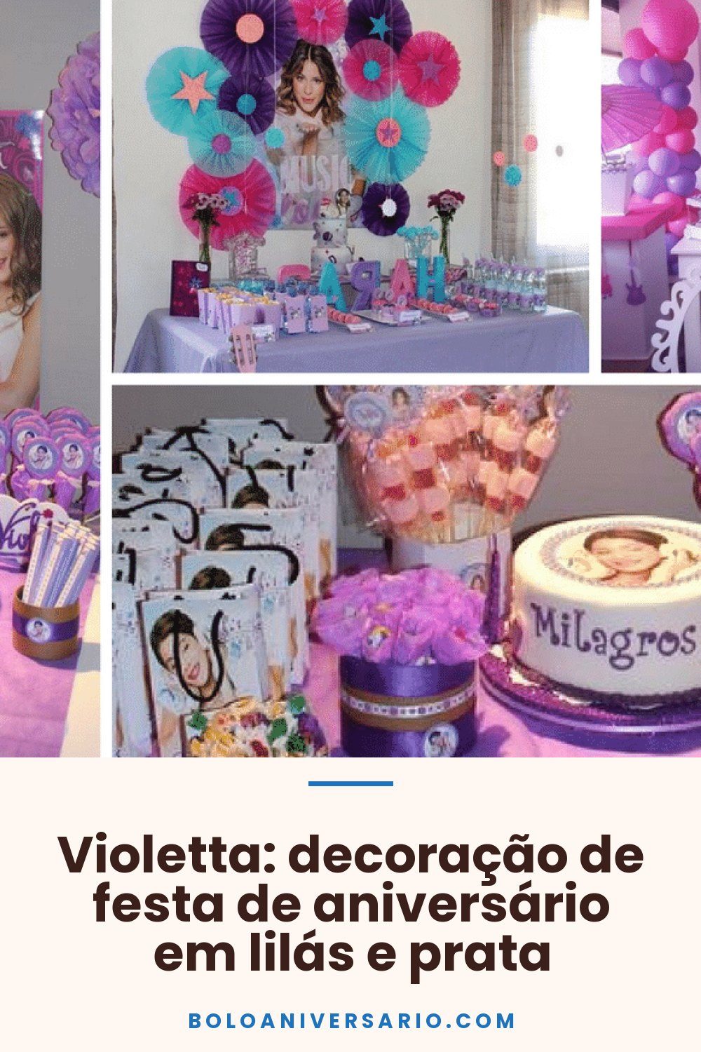 Violetta: decoração de festa de aniversário em lilás e prata