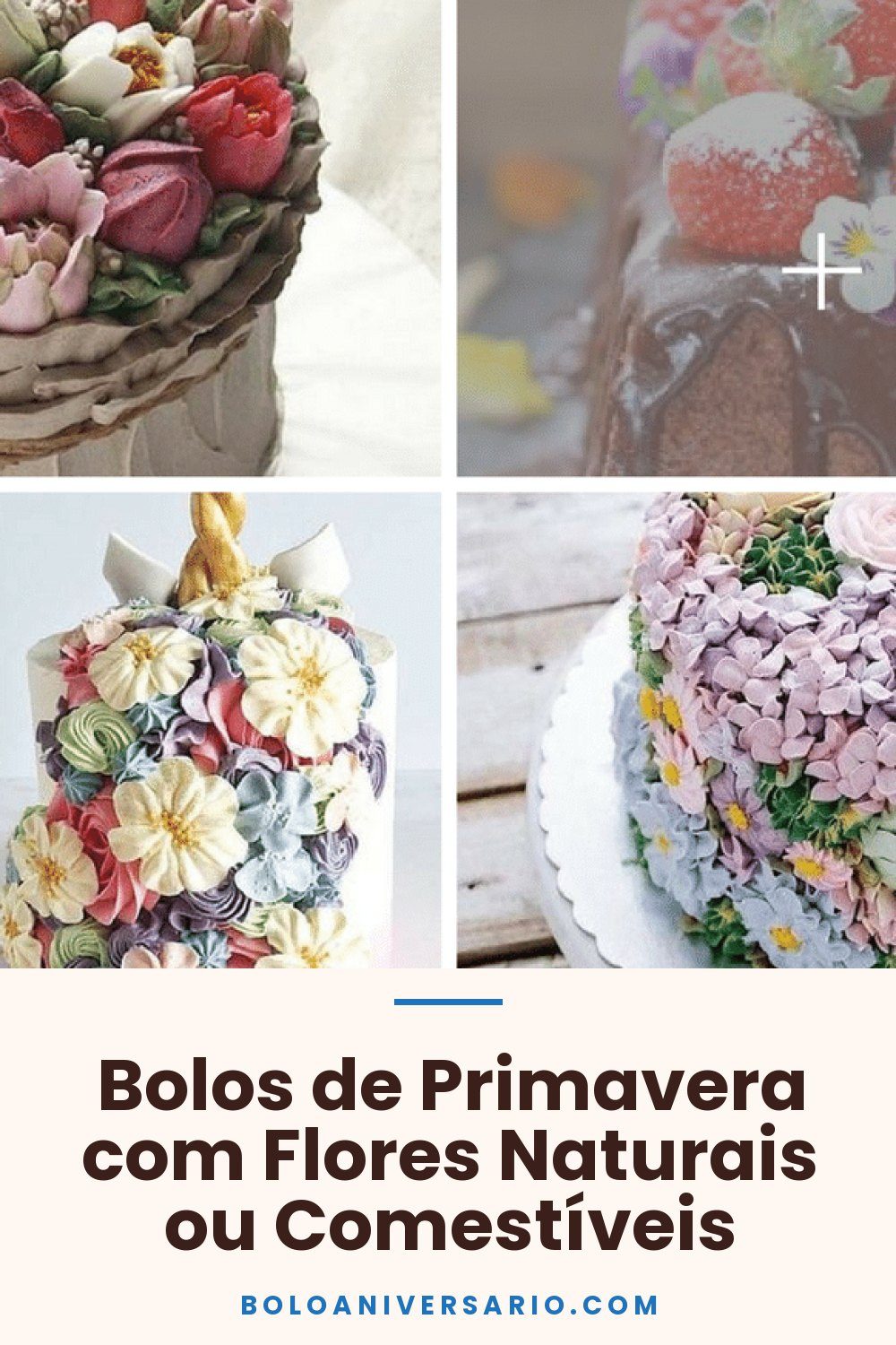 Bolos de Primavera com Flores Naturais ou Comestíveis