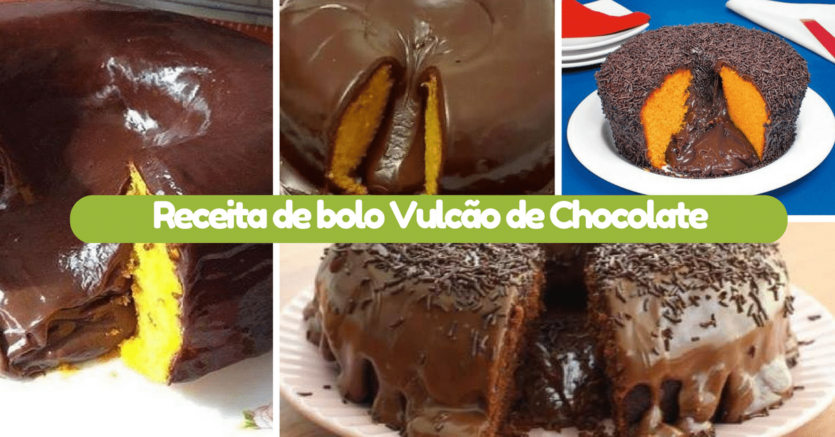 Receita de Bolo Vulcão Receita de Bolo Vulcão Receita de bolo Vulcão de Chocolate