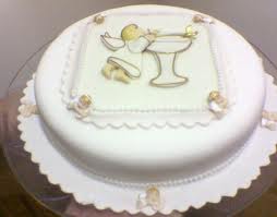 bolo batizado branco