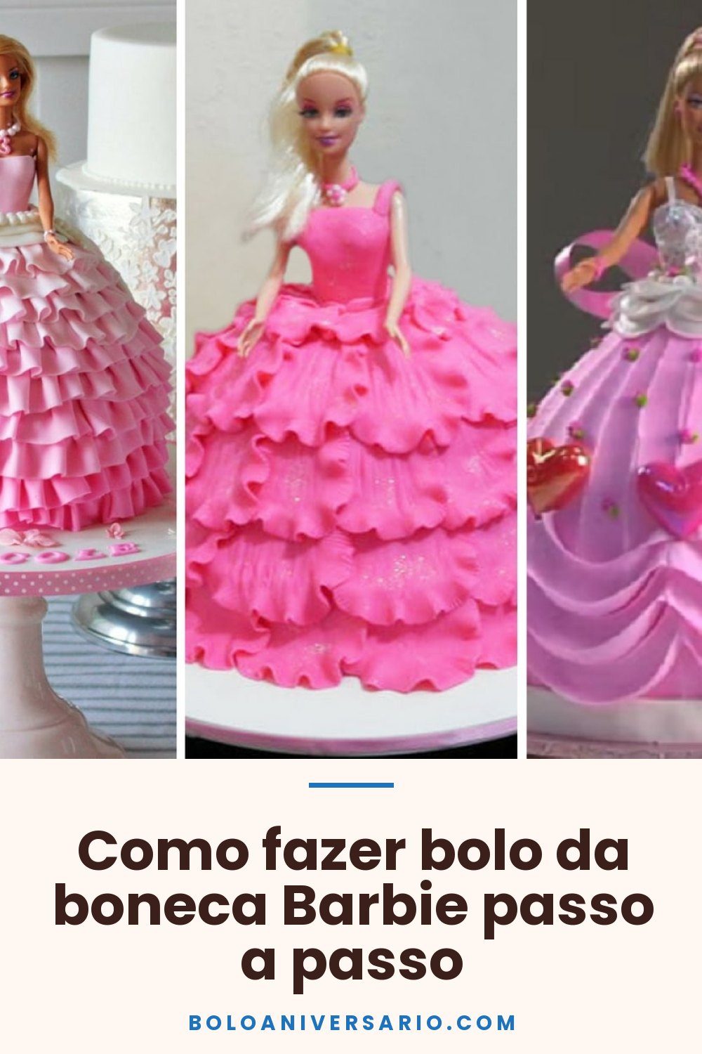 Como fazer bolo da boneca Barbie passo a passo