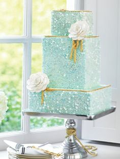 bolo casamento azul
