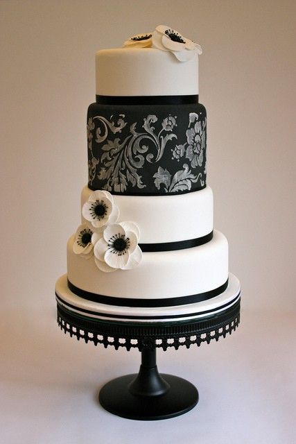 bolo casamento noiva preto branco 10