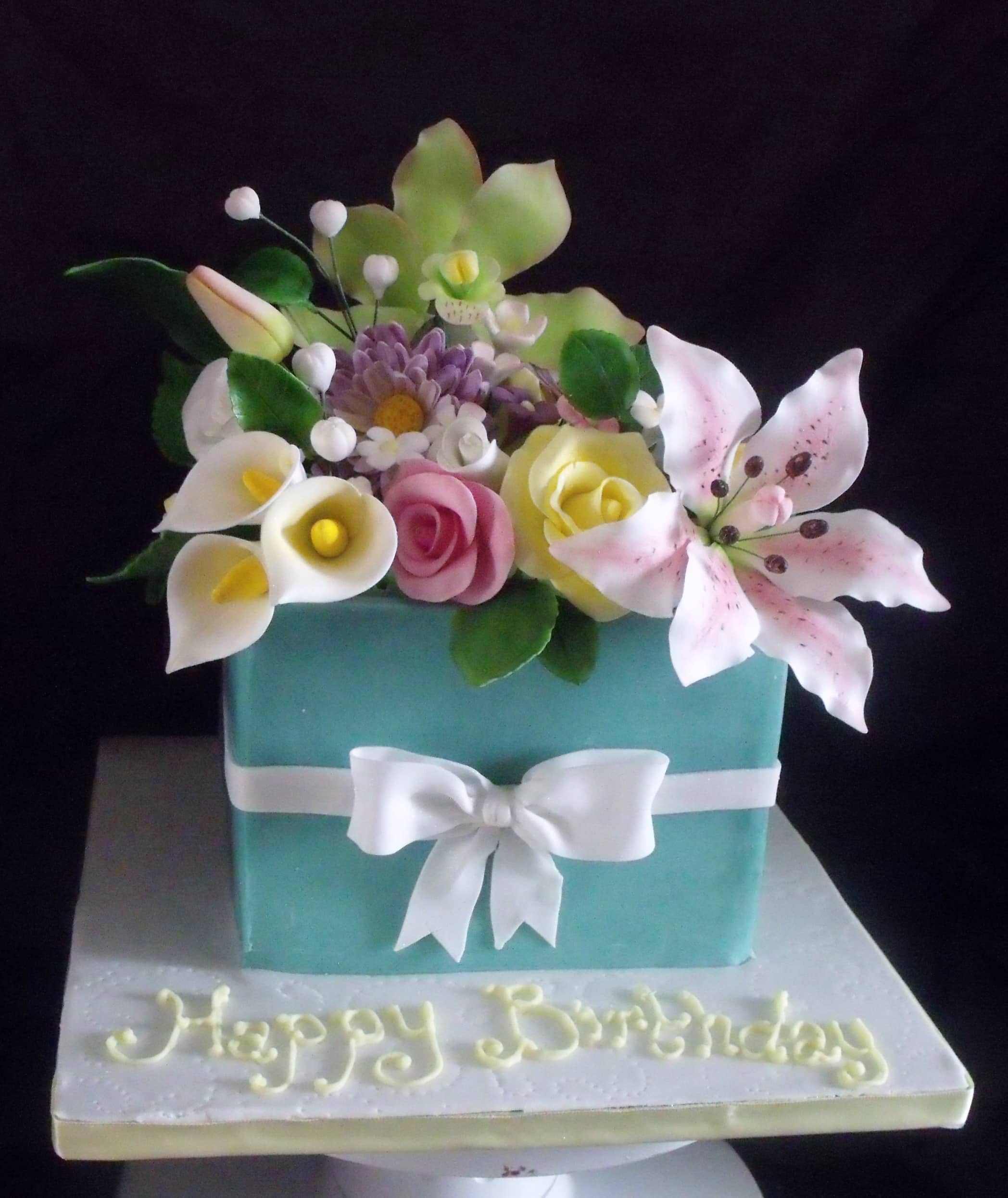 bolo com flores