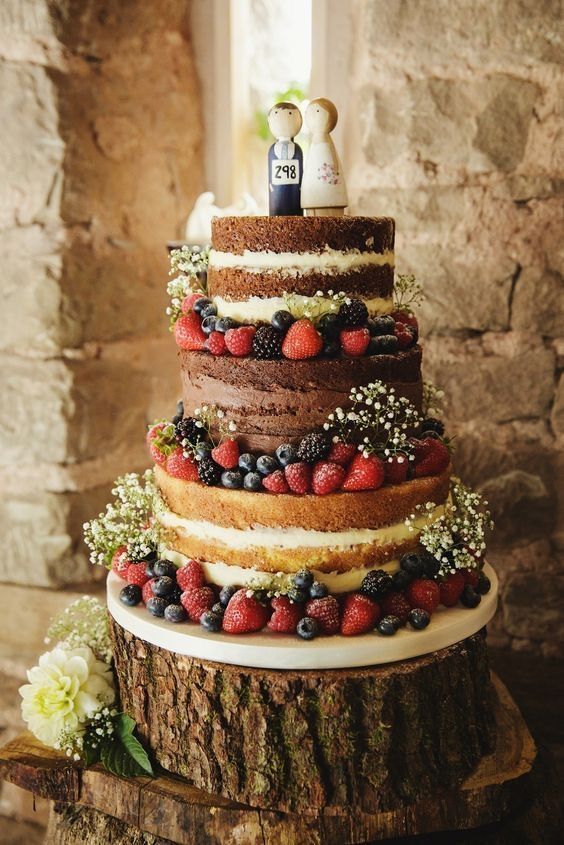 bolo de casamento rustico naked cake