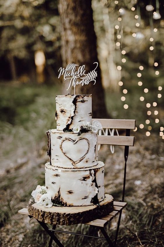 bolo de casamento rustico romantico 1
