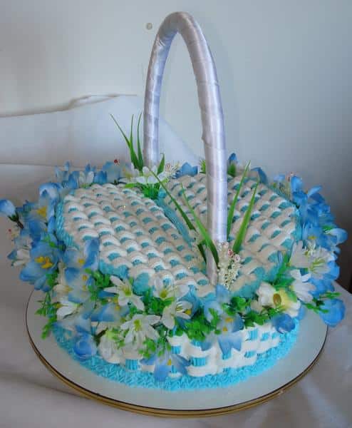 bolo de cesta azul