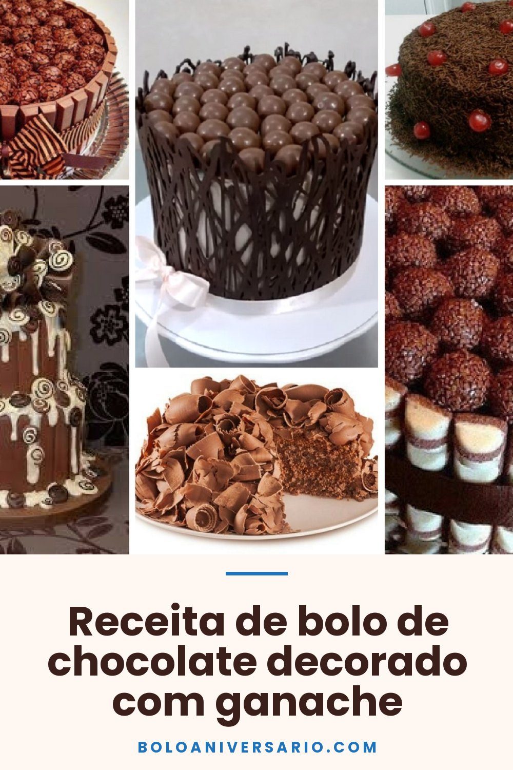 Receita de bolo de chocolate decorado com ganache