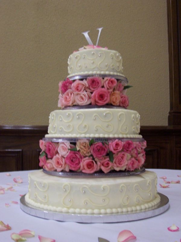 bolo decorado flores rosa