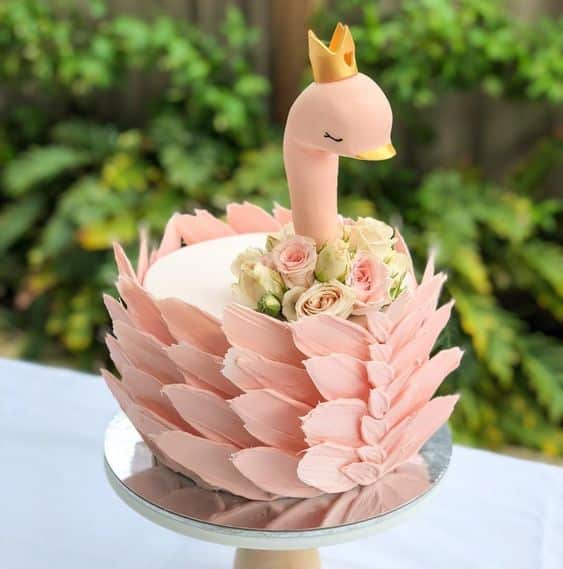 bolo decorado primavera cisne