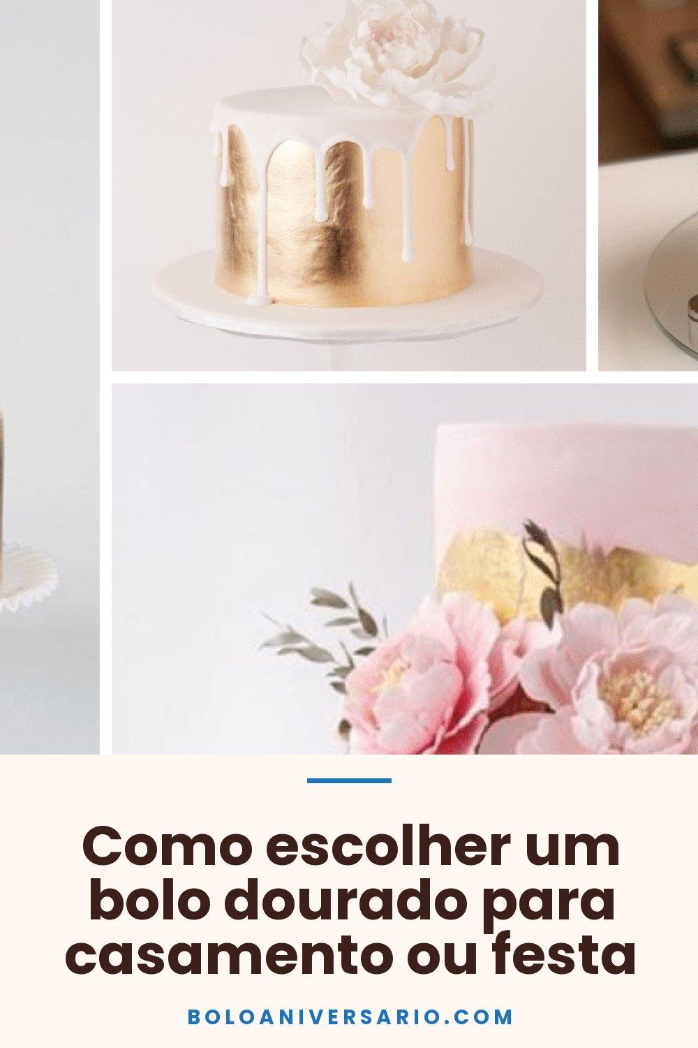 Como escolher um bolo dourado para casamento ou festa