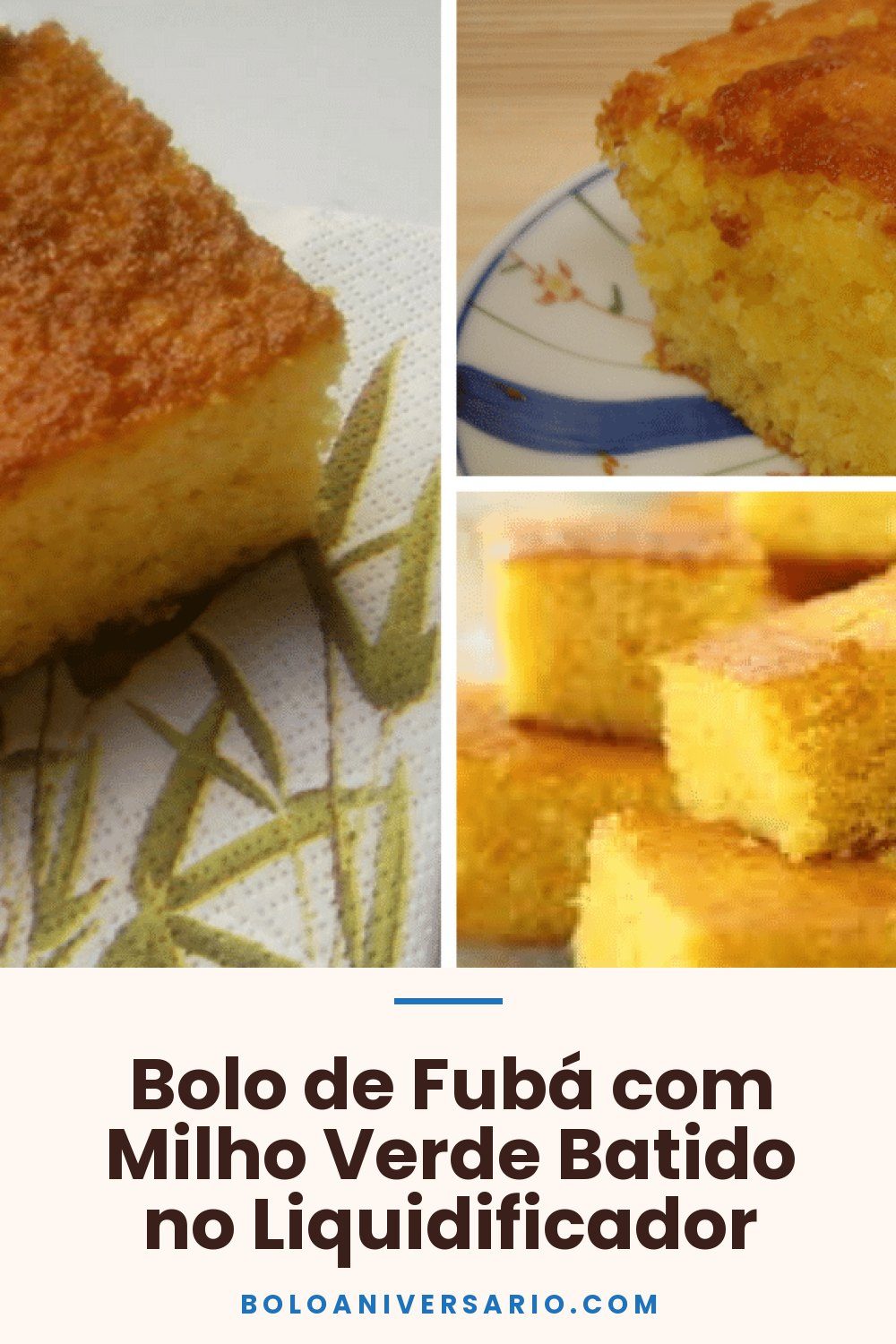 Bolo de Fubá com Milho Verde Batido no Liquidificador