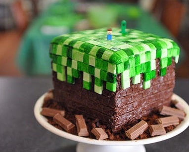 Beliciosos - Bolo de aniversário - tema minecraft