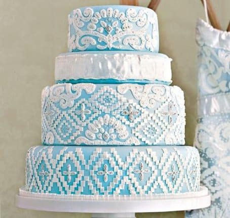 bolo noiva azul branco