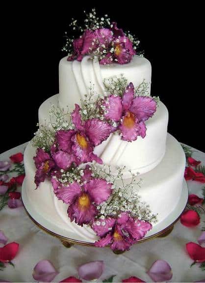 bolo noiva flores rosa