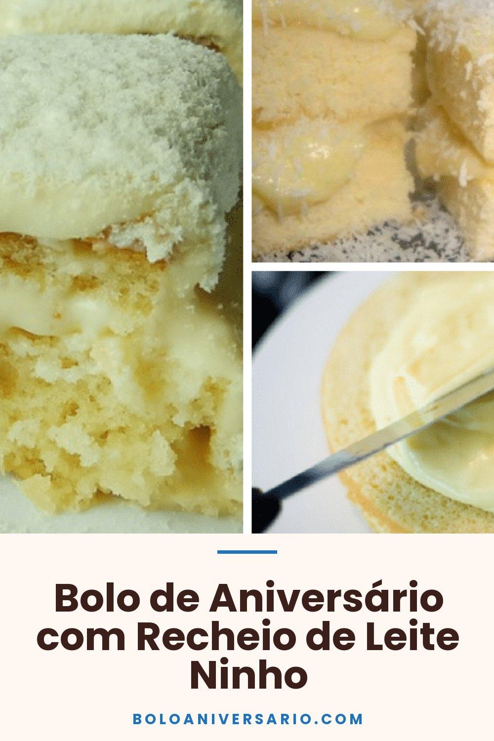 Bolo de Aniversário com Recheio de Leite Ninho