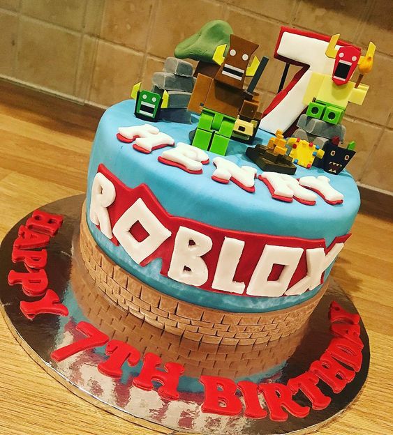 bolo tema roblox. #roblox #aniversário 