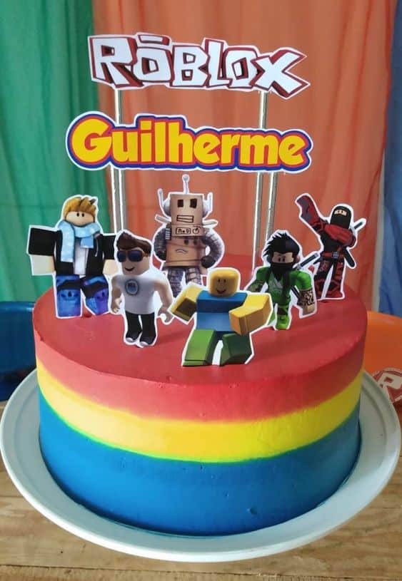 Decoração do bolo do meu filho tema roblox @tainacakes5705 