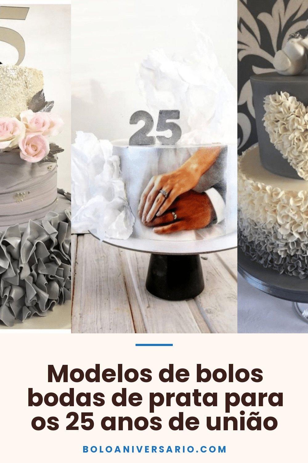 Modelos de bolos bodas de prata para os 25 anos de união