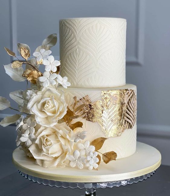 bolos de noiva dourados 12