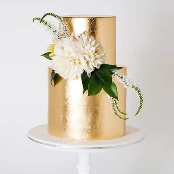 bolos de noiva dourados 14