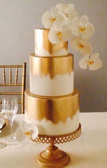 bolos de noiva dourados 2