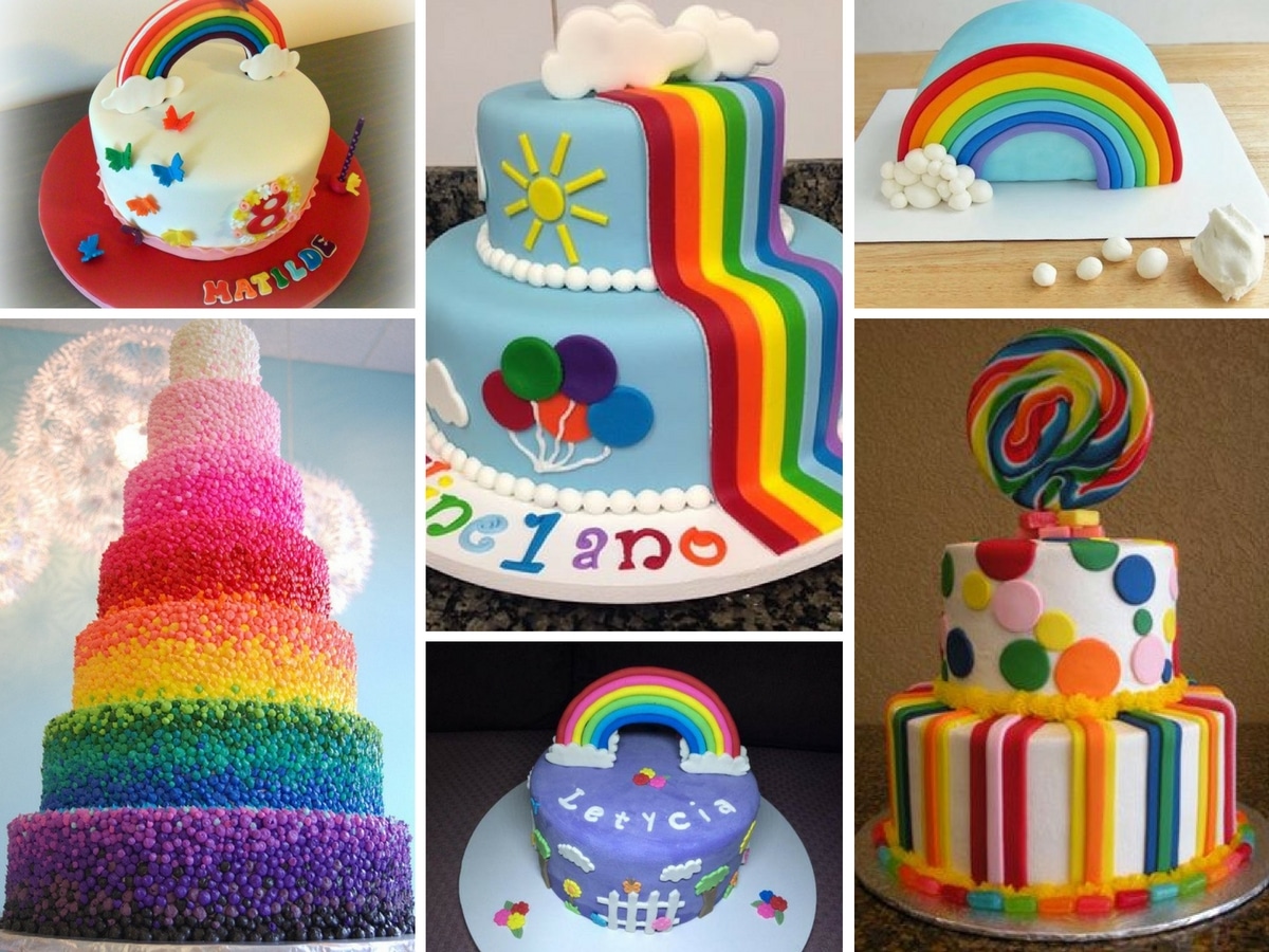 bolos decorados arco iris