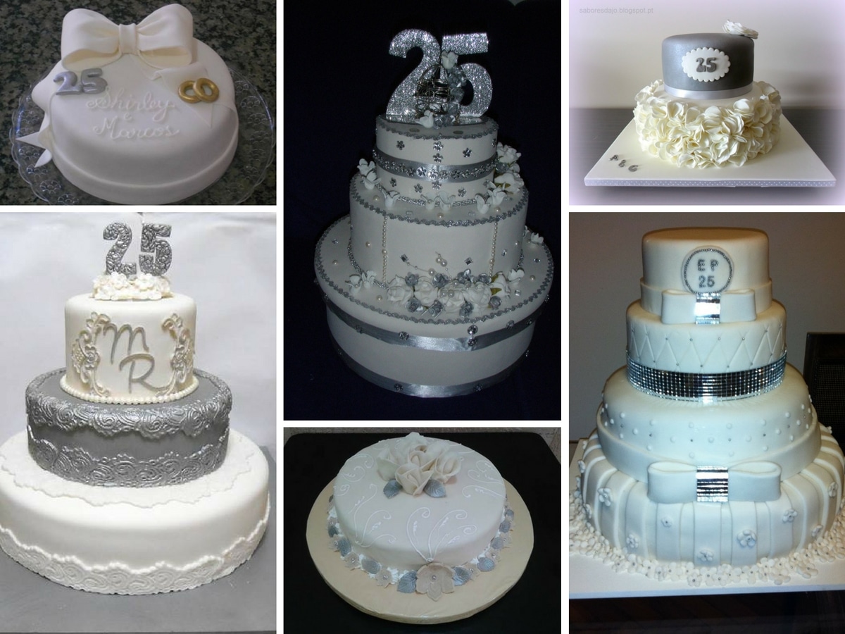 bolos decorados bodas prata