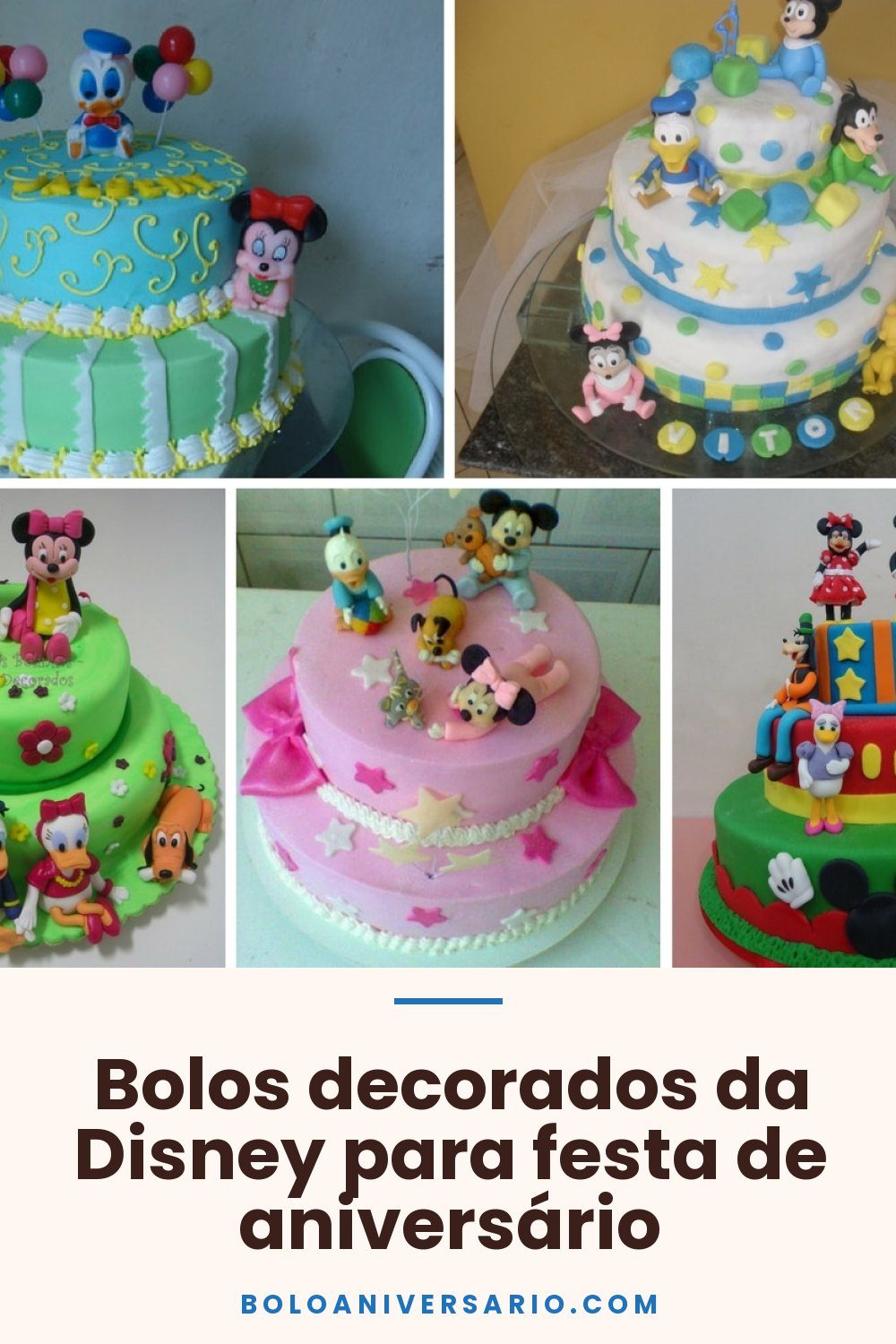 Bolos decorados da Disney para festa de aniversário
