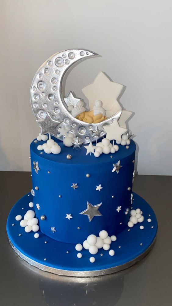 bolos decorados da lua estrelas 1