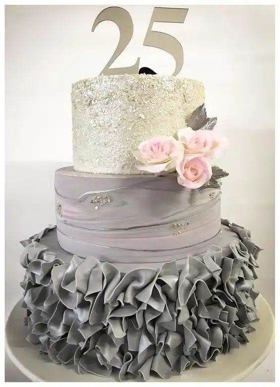 bolos decorados de bodas de prata 2