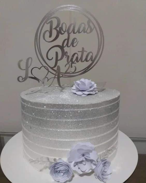 bolos decorados de bodas de prata