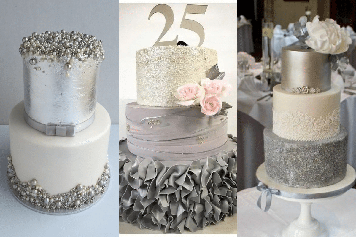 bolos decorados de bodas de prata