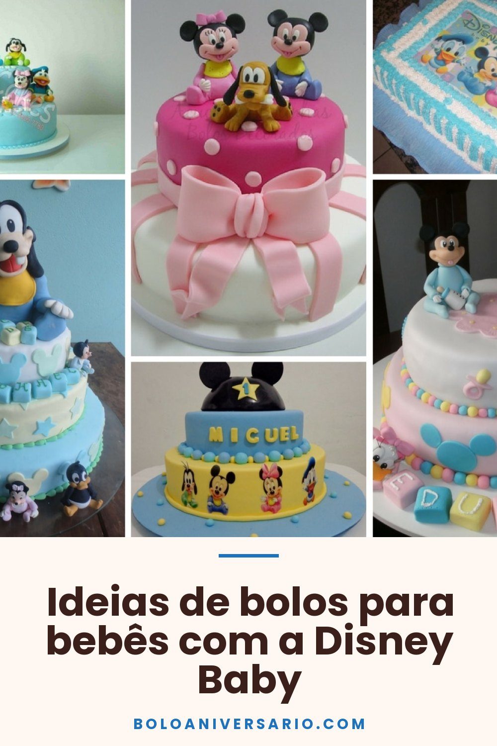 Ideias de bolos para bebês com a Disney Baby