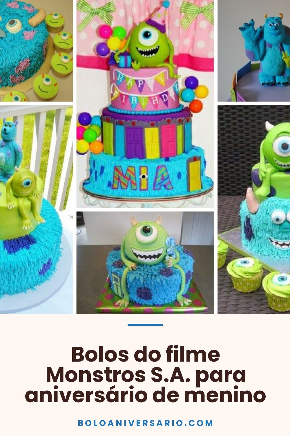 Bolos do filme Monstros S.A. para aniversário de menino