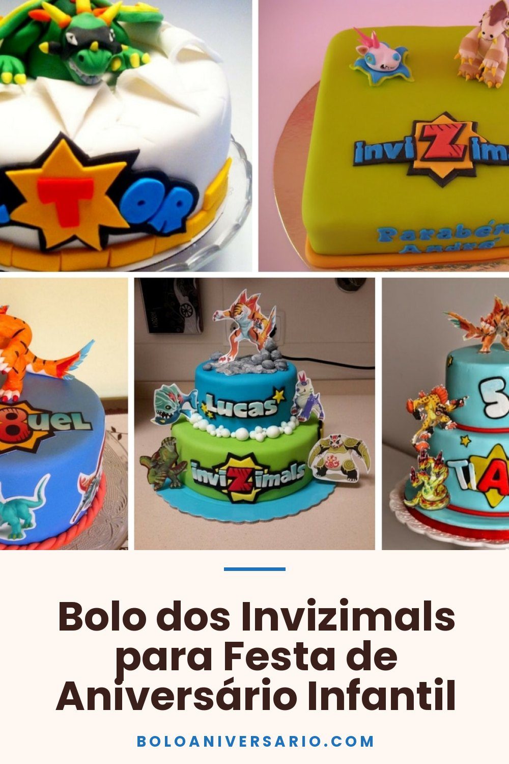 Bolo dos Invizimals para Festa de Aniversário Infantil
