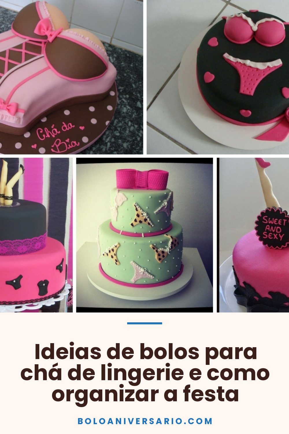Ideias de bolos para chá de lingerie e como organizar a festa