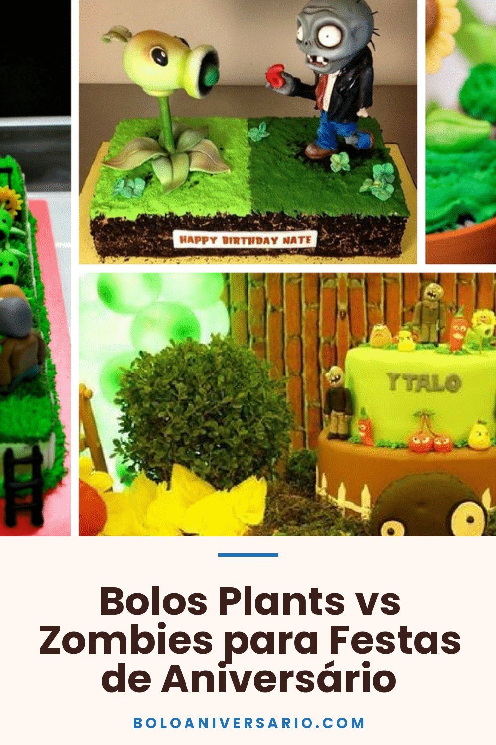 Bolos Plants vs Zombies para Festas de Aniversário