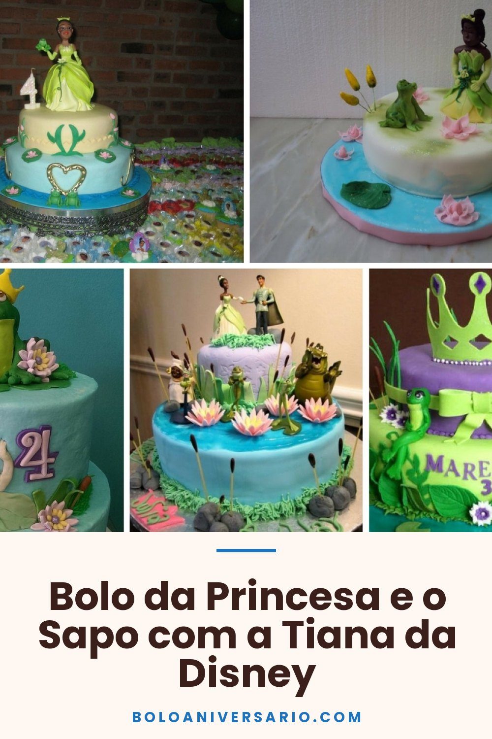 Bolo da Princesa e o Sapo com a Tiana da Disney