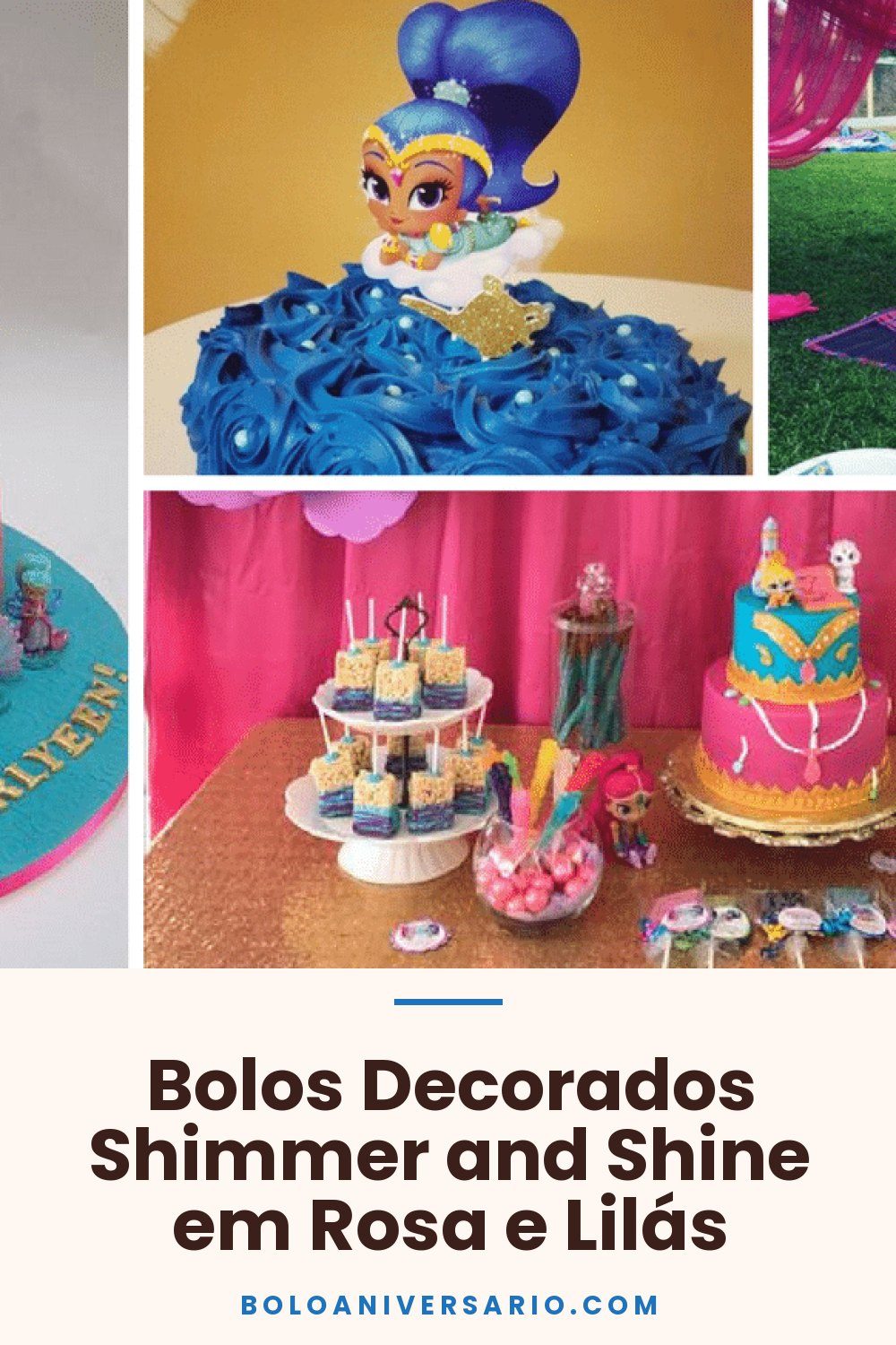 Bolos Decorados Shimmer and Shine em Rosa e Lilás