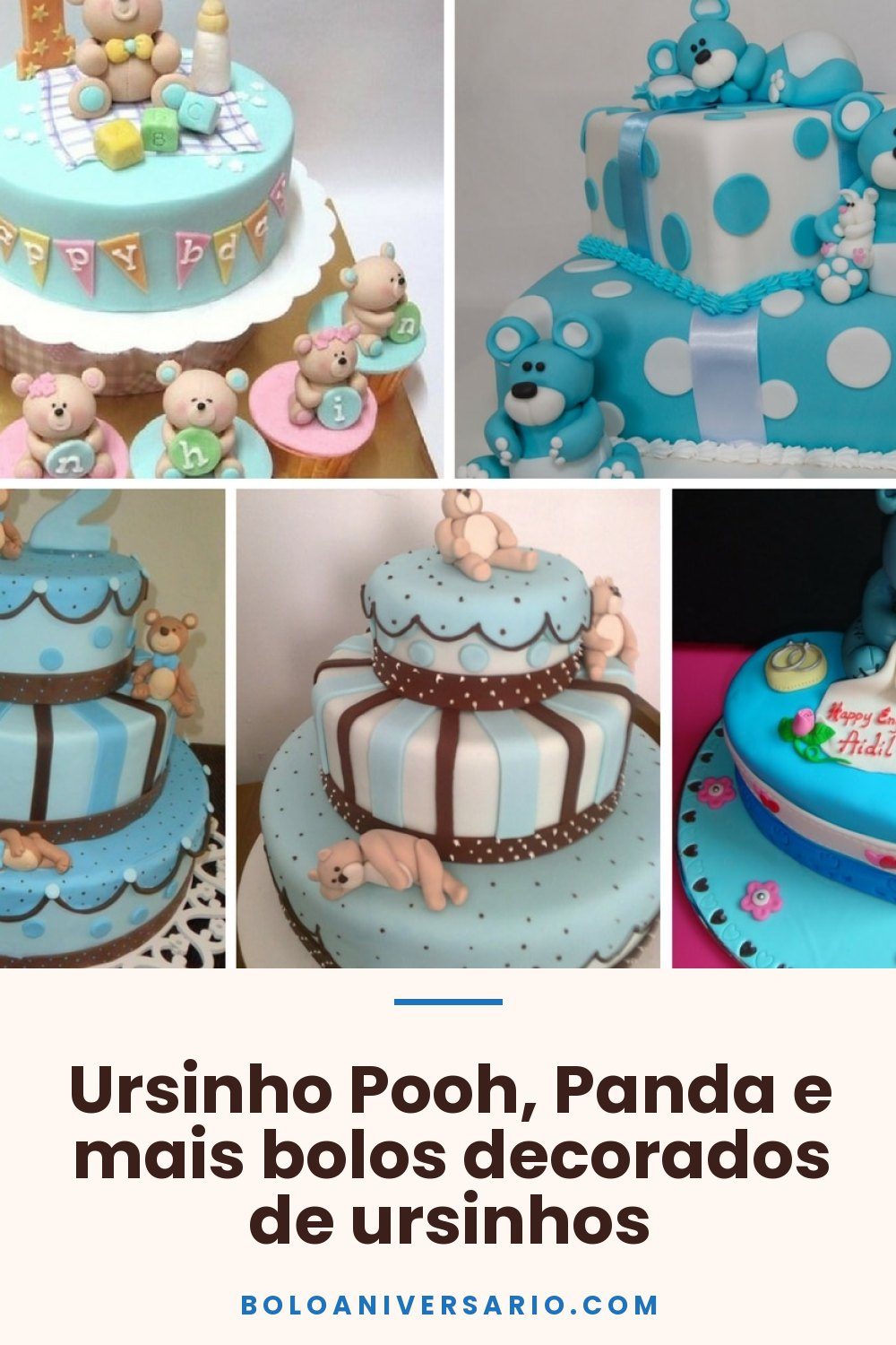 Ursinho Pooh, Panda e mais bolos decorados de ursinhos