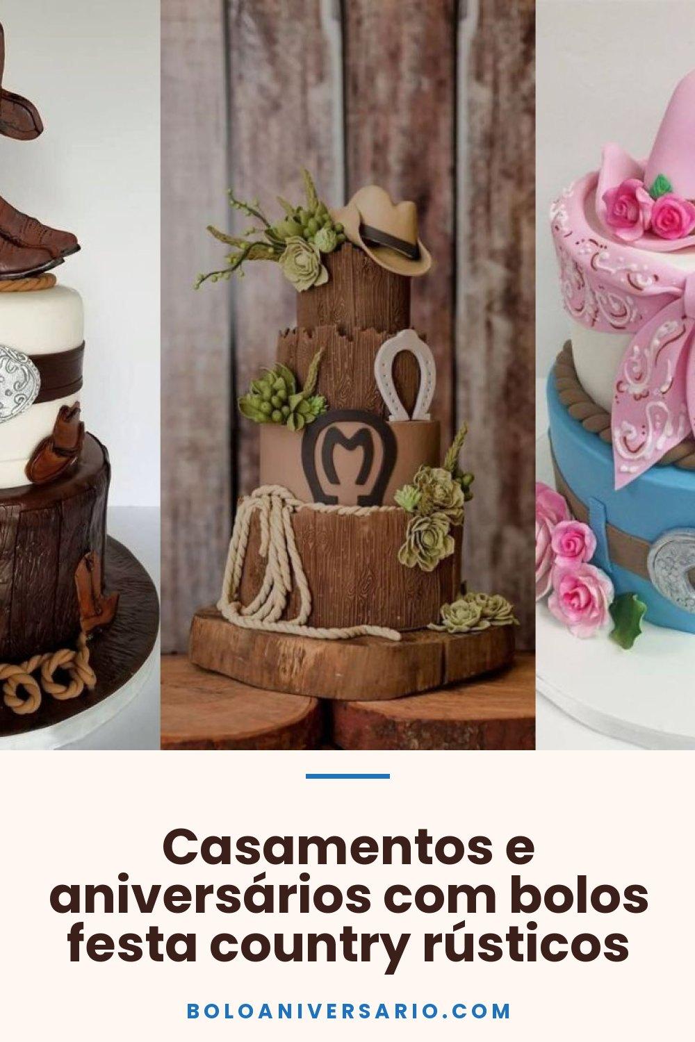 Casamentos e aniversários com bolos festa country rústicos