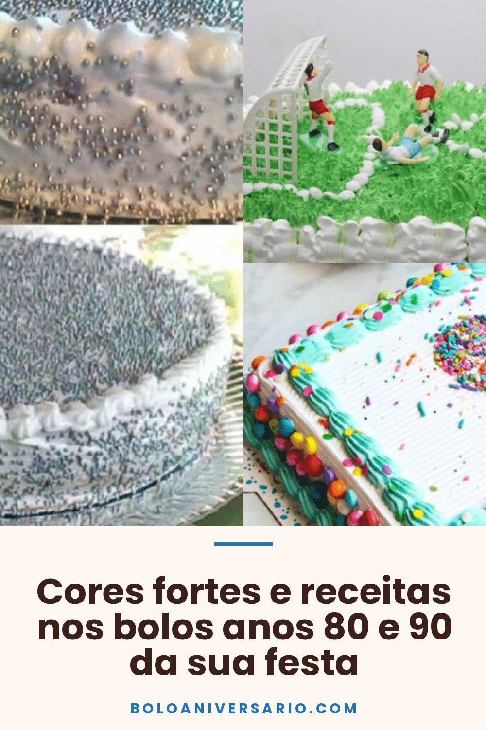 Cores fortes e receitas nos bolos anos 80 e 90 da sua festa
