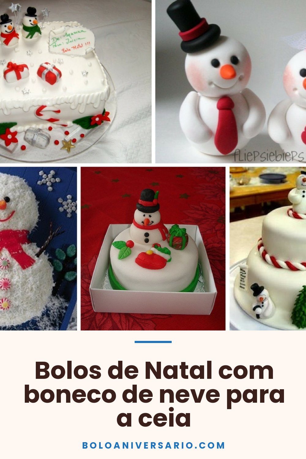 Bolos de Natal com boneco de neve para a ceia
