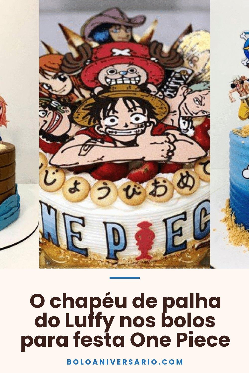 O chapéu de palha do Luffy nos bolos para festa One Piece