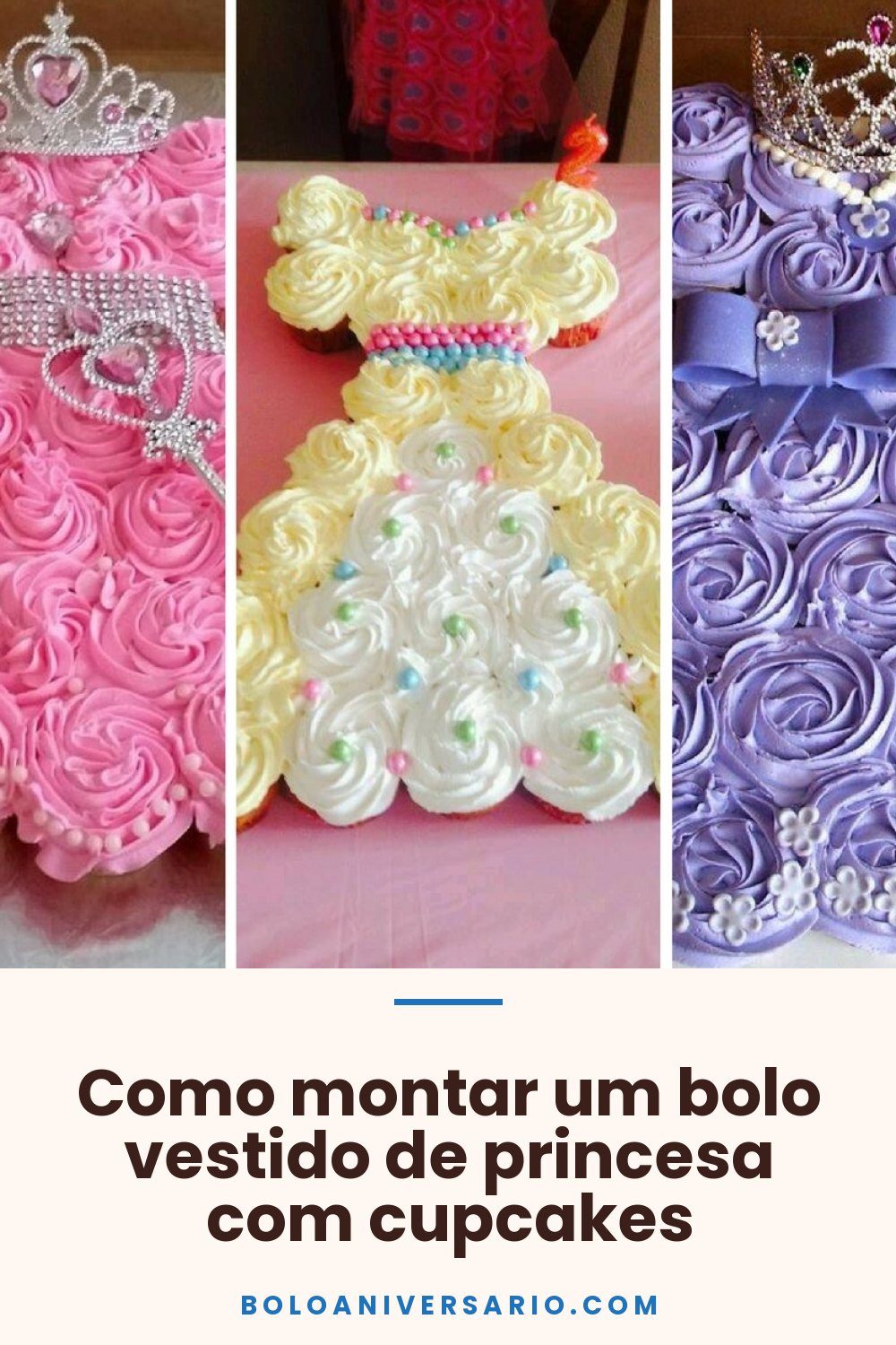 Como montar um bolo vestido de princesa com cupcakes