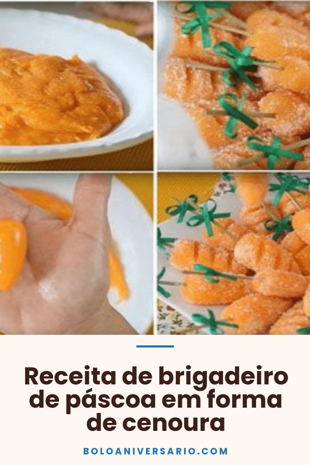 Receita de brigadeiro de páscoa em forma de cenoura