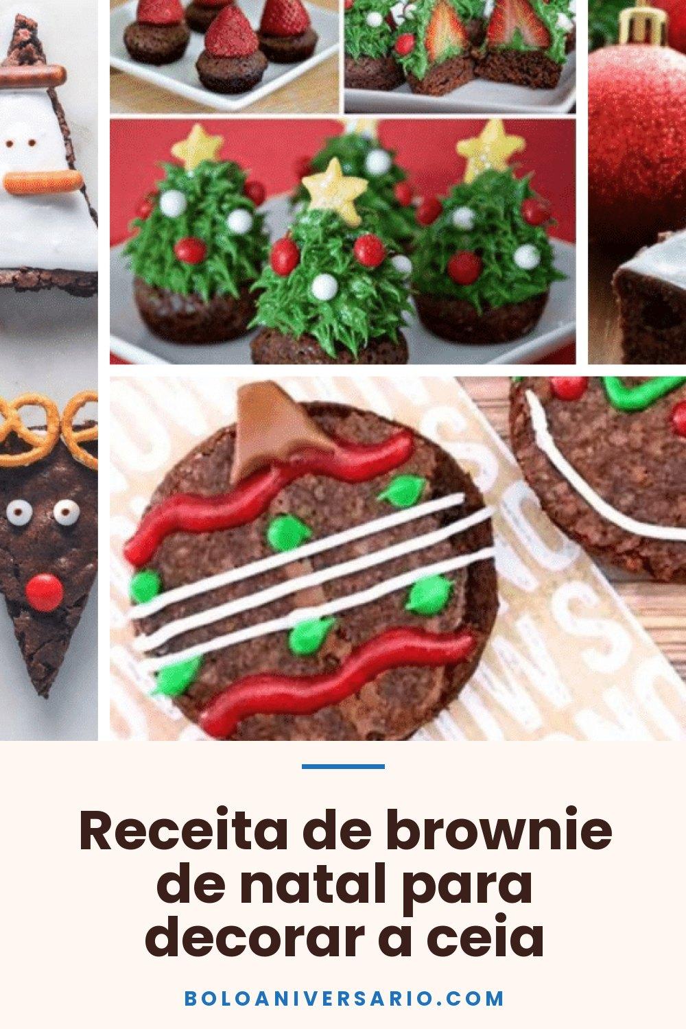 Receita de brownie de natal para decorar a ceia