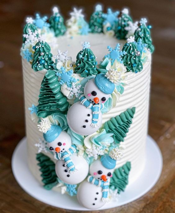 cakes de natal para voce se inspirar boneco neve